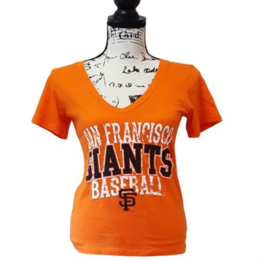 NWT SF Giants Baseball Orange V Neck Tee